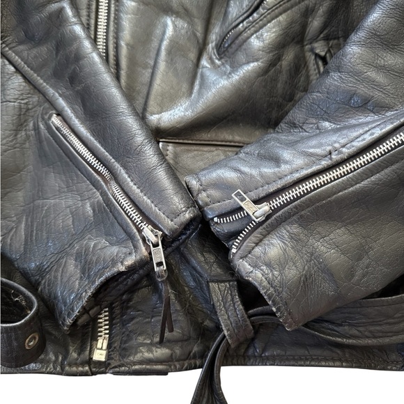 Vintage Hudson Genuine Leather Jacket Motorcycle Size 48? Vtg Riding Lined - Picture 7 of 12